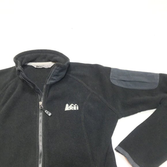REI Polartec Black Fleece Full Zip Jacket Women's Medium - Picture 2 of 7